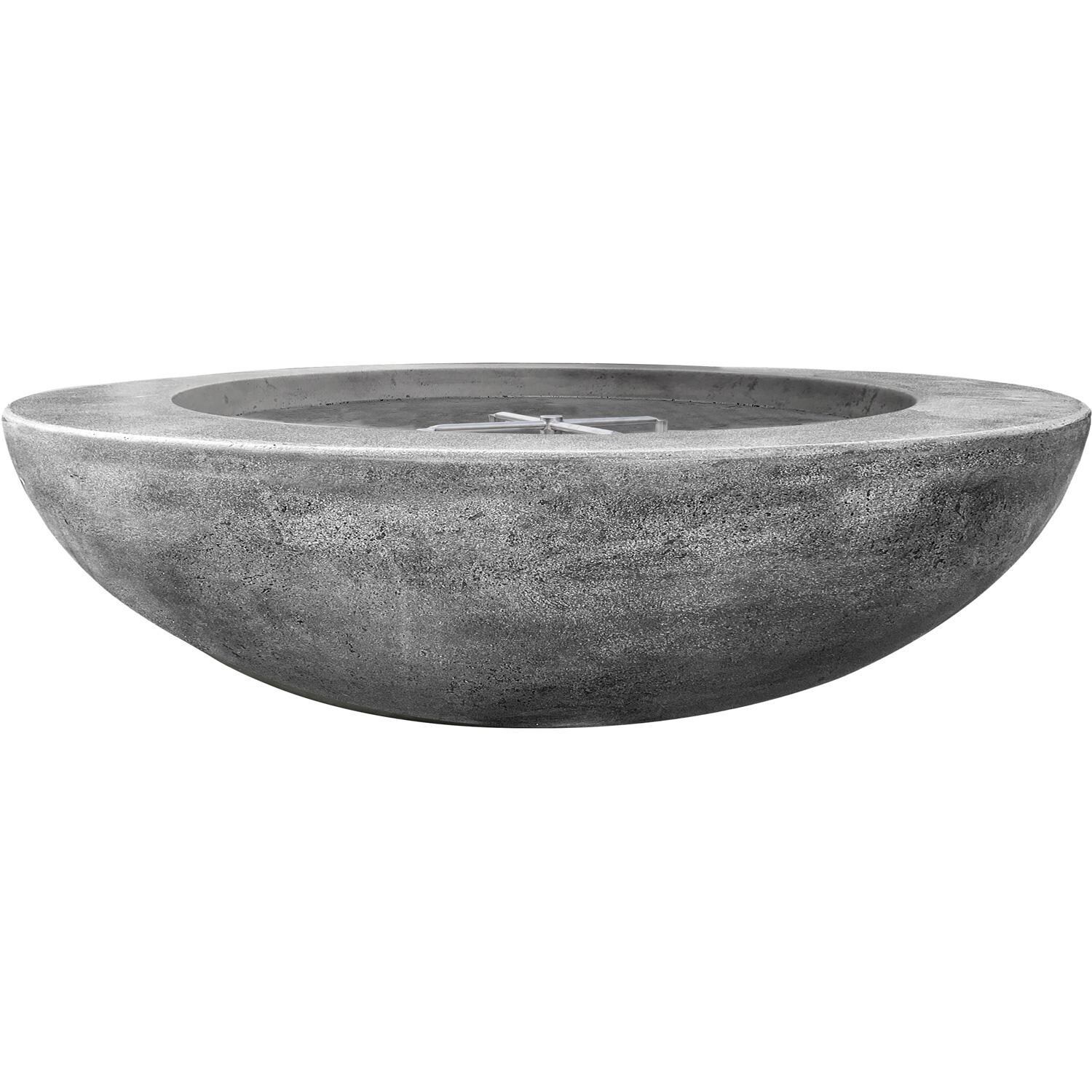 Valley Bay 70 Inch Round GFRC Concrete Propane Fire Bowl in Pewter By