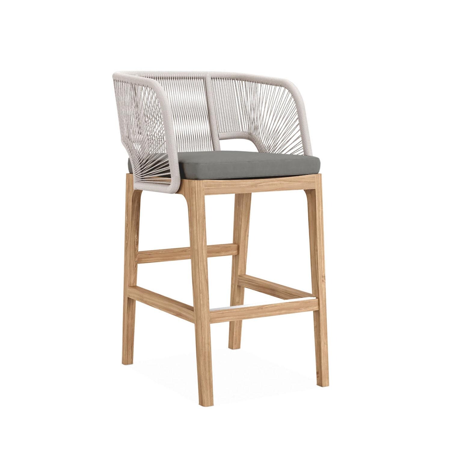 Willowlake Teak Bar Chair in Charcoal by Lakeview Outdoor Designs - White Background thumbnail