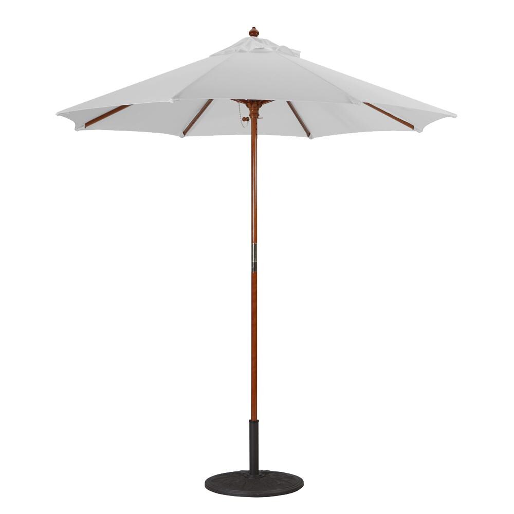 Galtech 7.5 Ft. Octagonal Hardwood Patio Market Umbrella W/ Push Lift - Dark Wood W/ Sunbrella Canvas Canvas Canopy
