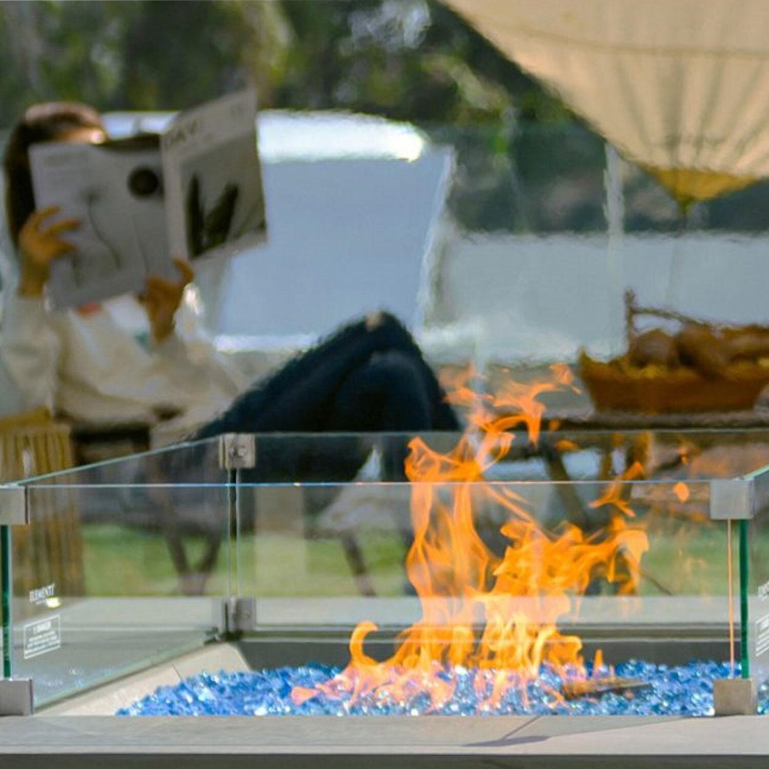 Elementi Cannes 23 5/8 Inch Square Wind Screen Guard - Wind Guard Blocking Wind - Lifestyle thumbnail