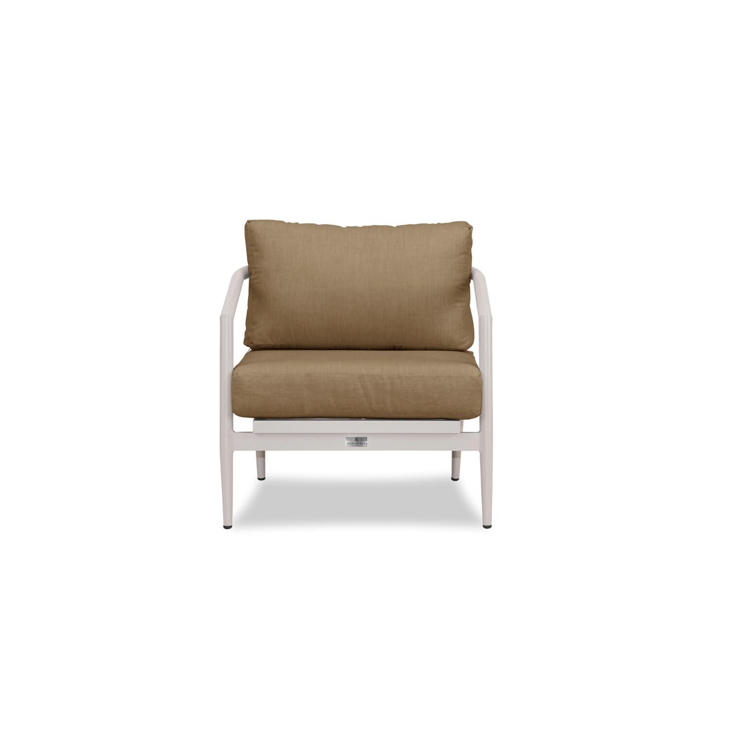 Lakeview Midnight Cove 4 Pc Aluminum Loveseat Seating Set in Urban Stone/Carrera/Heather Beige - Club Chair - White Background thumbnail