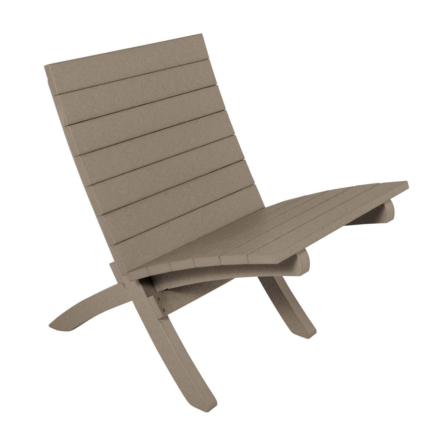 Hazel Cove Recycled Plastic Folding & Stacking Dining Side Chair in Cabana Tan by Lakeview Outdoor Designs - White Background thumbnail