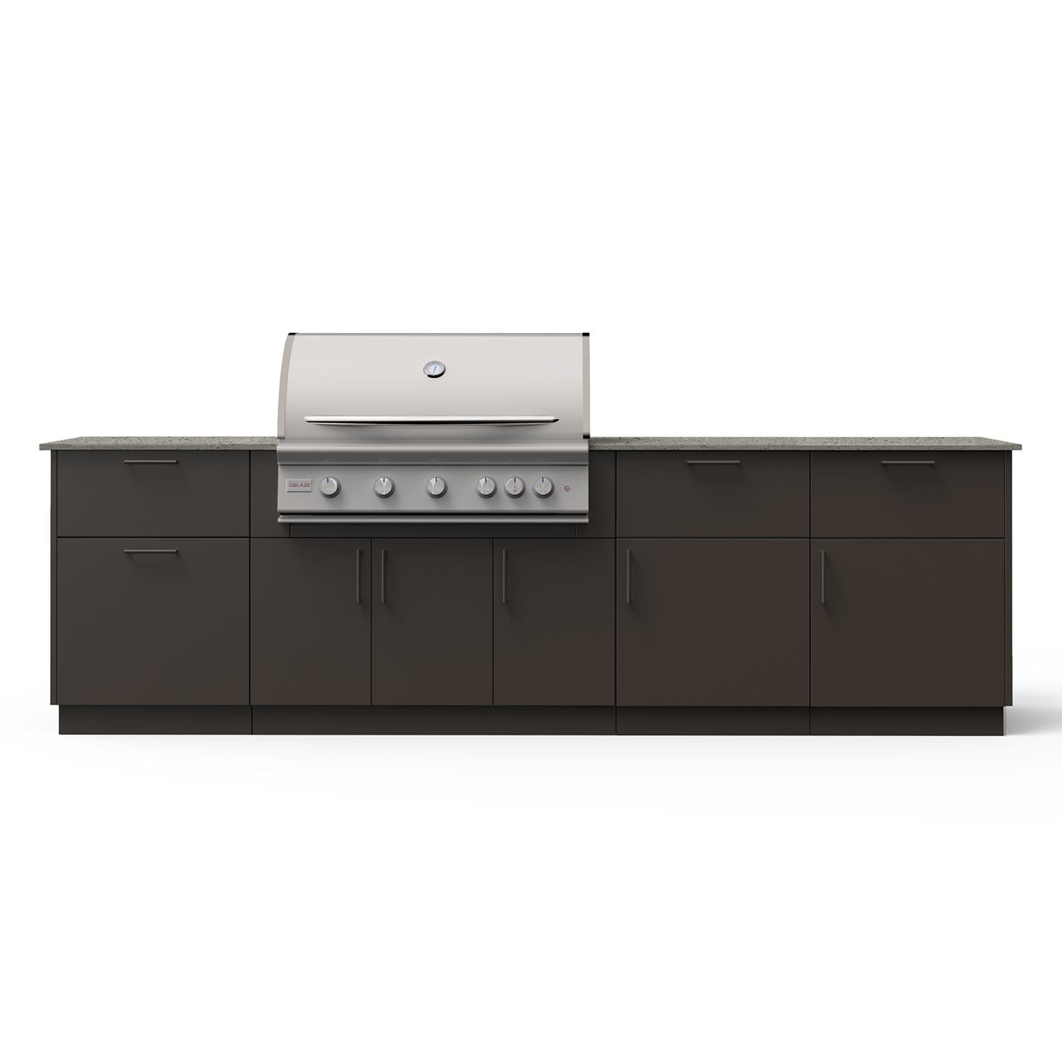 Blaze High Noon 10-Ft Outdoor Kitchen Island w/ 40-Inch LTE+ Natural Gas Grill in Architectural Bronze w/ Keon Countertop