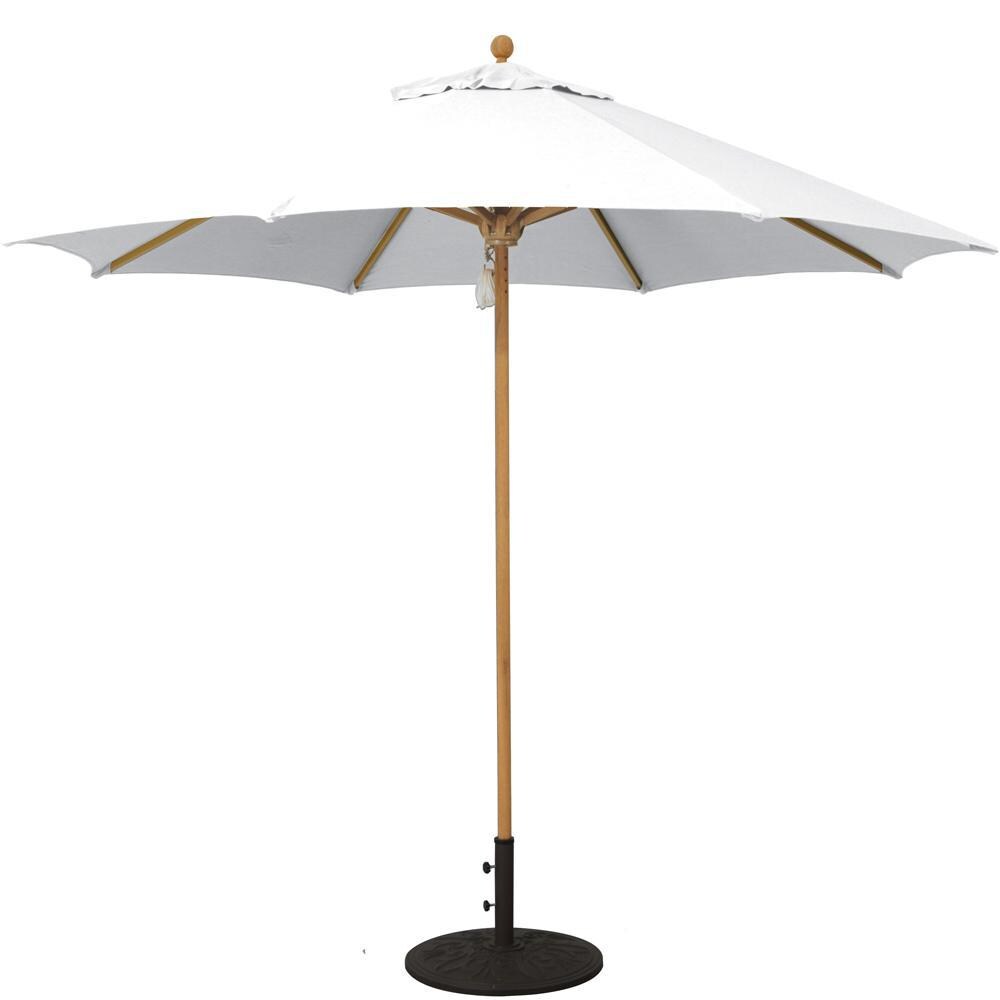 Galtech 9 Ft. Octagonal Hardwood Patio Market Umbrella W/ Pulley - Teak W/ Sunbrella Canvas Natural Canopy image