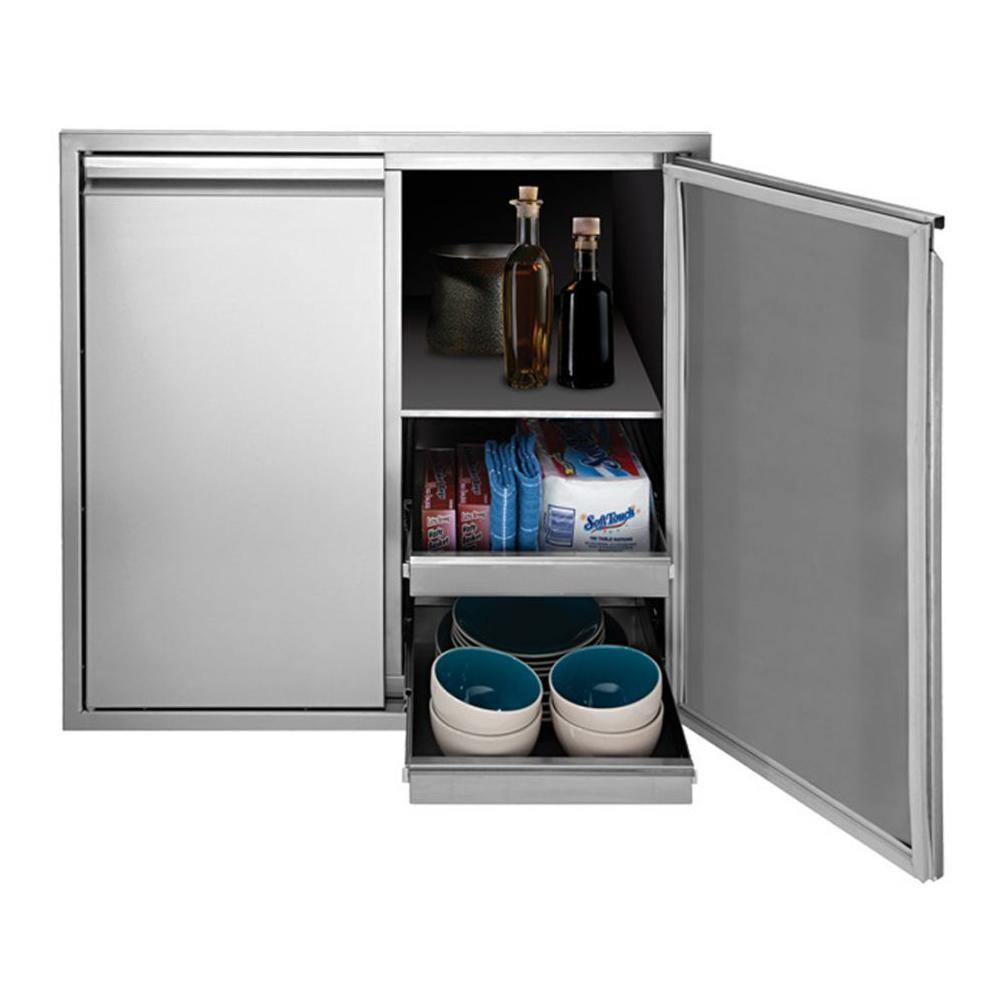 Twin Eagles TEDS36T-B 36 X 34-in High Profile Sealed Stainless Steel Dry Storage Pantry - Open - White Background thumbnail