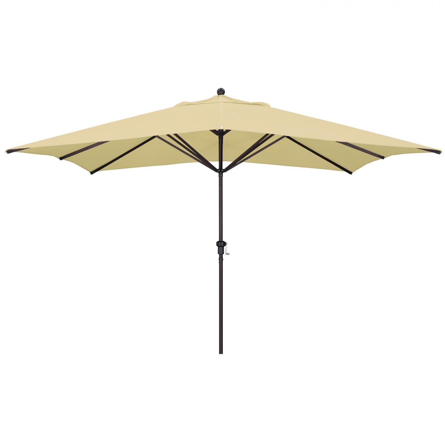 California Umbrella 11 X 8 Ft Rectangular Aluminum Patio Umbrella W/ Crank Lift & Aluminum Ribs - Bronze Frame / Sunbrella Canvas Antique Beige Canopy thumbnail