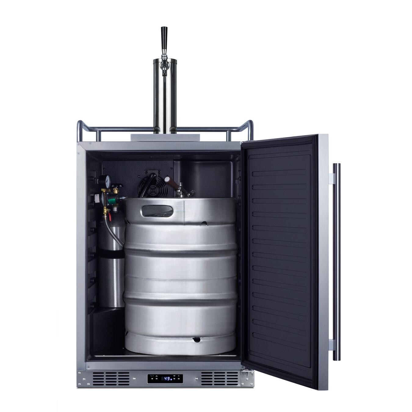 Summit SBC683OS Commercial Outdoor Rated Single Tap Beer Dispenser / Kegerator - With Keg thumbnail