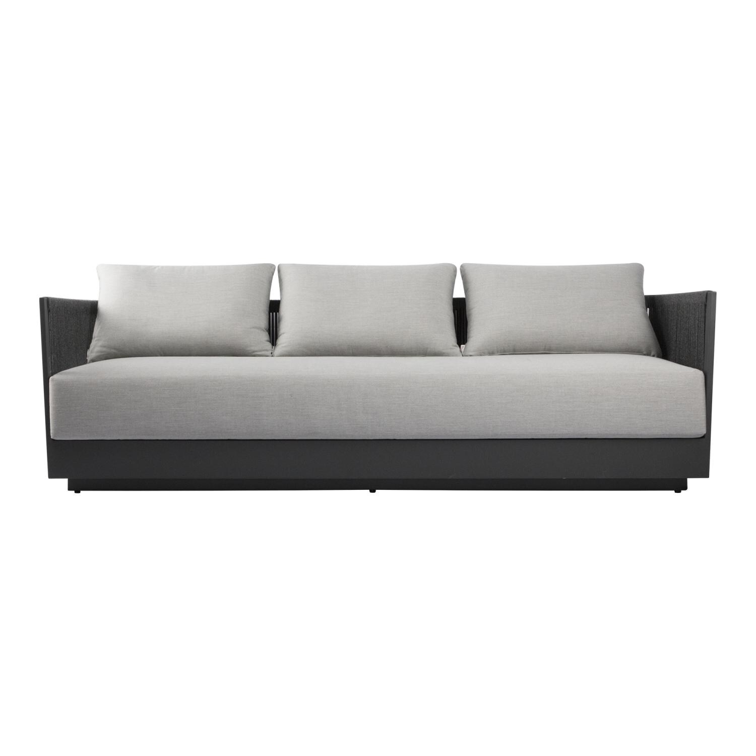Elementi OS-2503T Capri Outdoor Aluminum Sofa w/ w/ Sunbrella Cushions - Display - White Background thumbnail