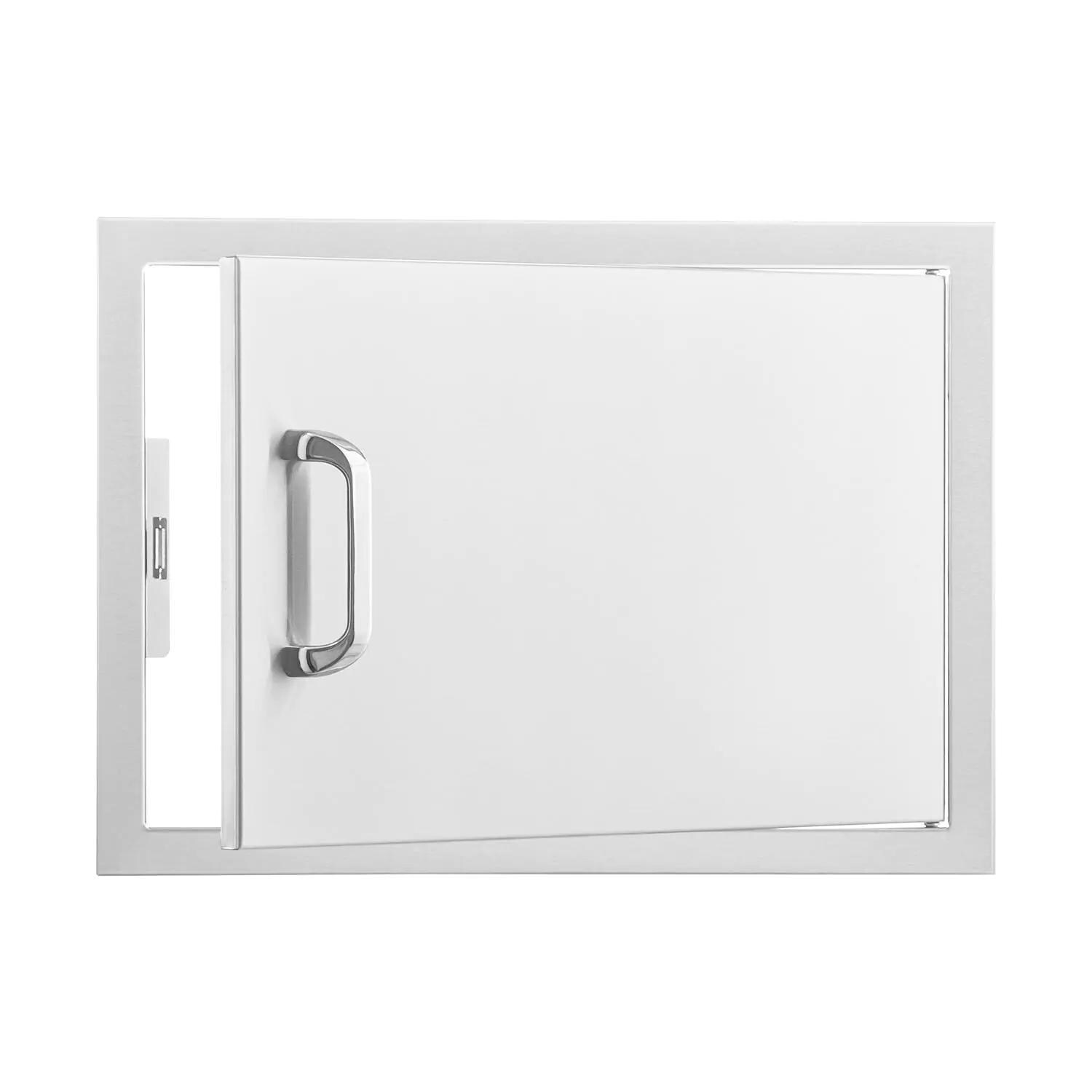 BBQGuys Signature 24-Inch Stainless Steel Reversible Single Access Door - Horizontal - Door Open - White Background thumbnail
