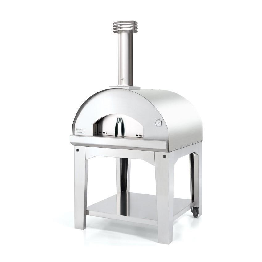 Fontana Forni Marinara Wood-Fired Pizza Oven On Cart - Stainless - FTMARIN-S