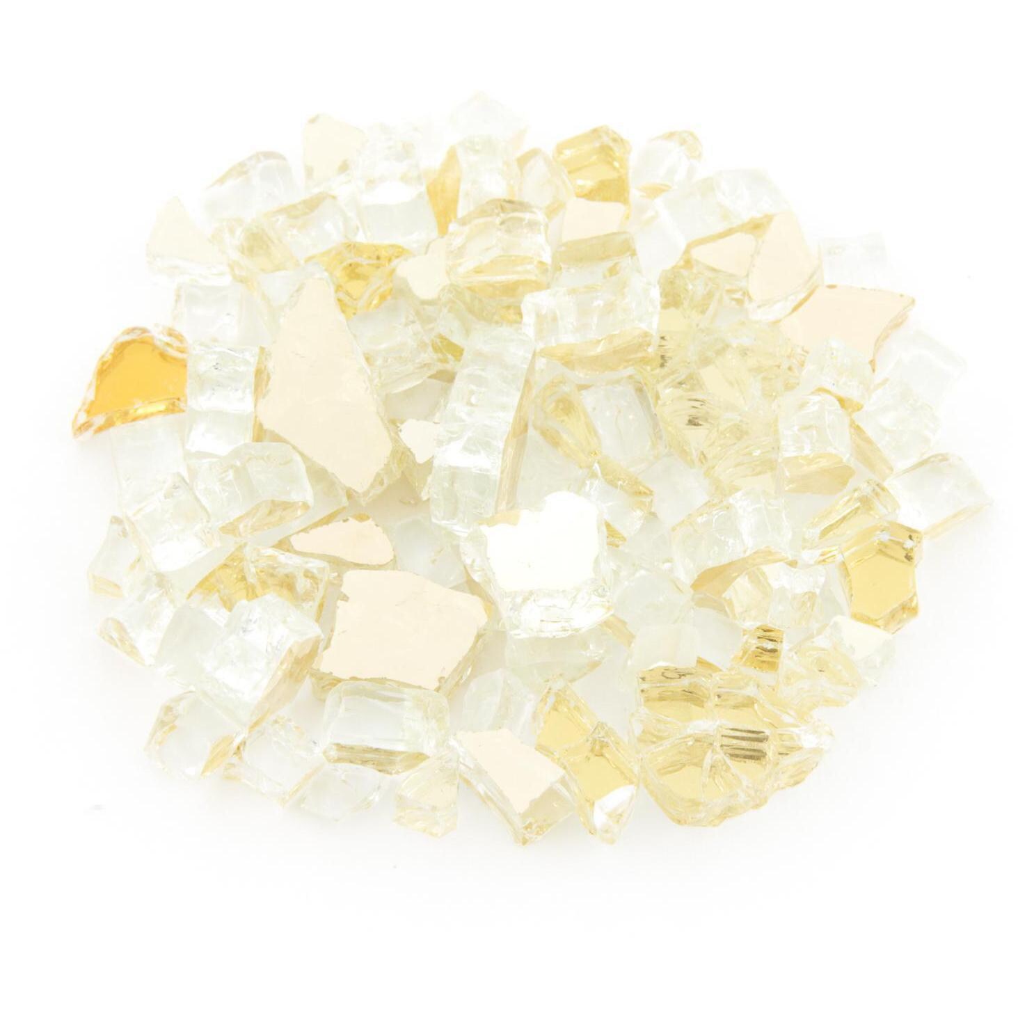 BBQGuys Signature Series 1/2-Inch White Gold Reflective Fire Glass - Top View thumbnail