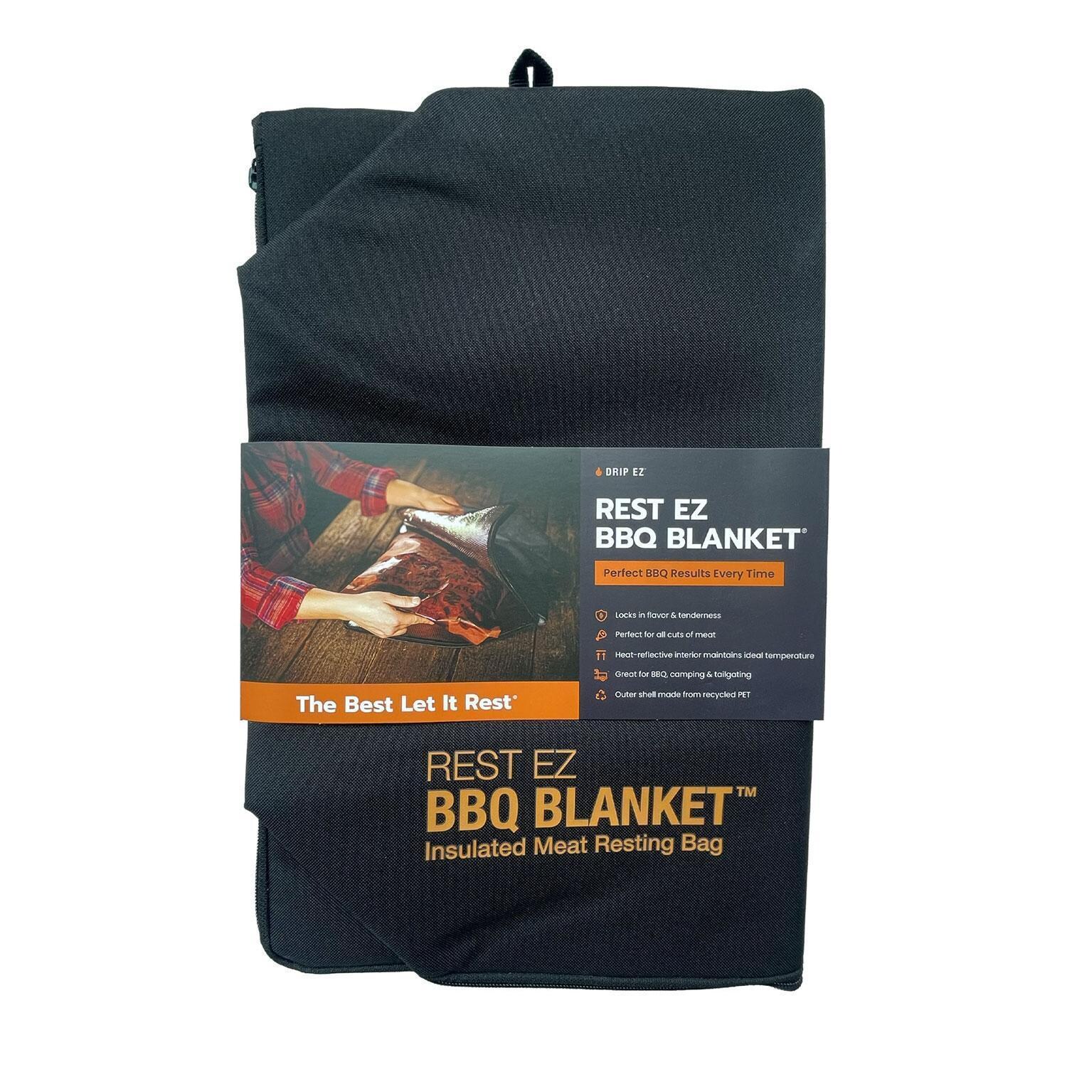 Drip EZ BLNKT-1-BL Rest EZ BBQ Blanket - Black - Display - White Background thumbnail