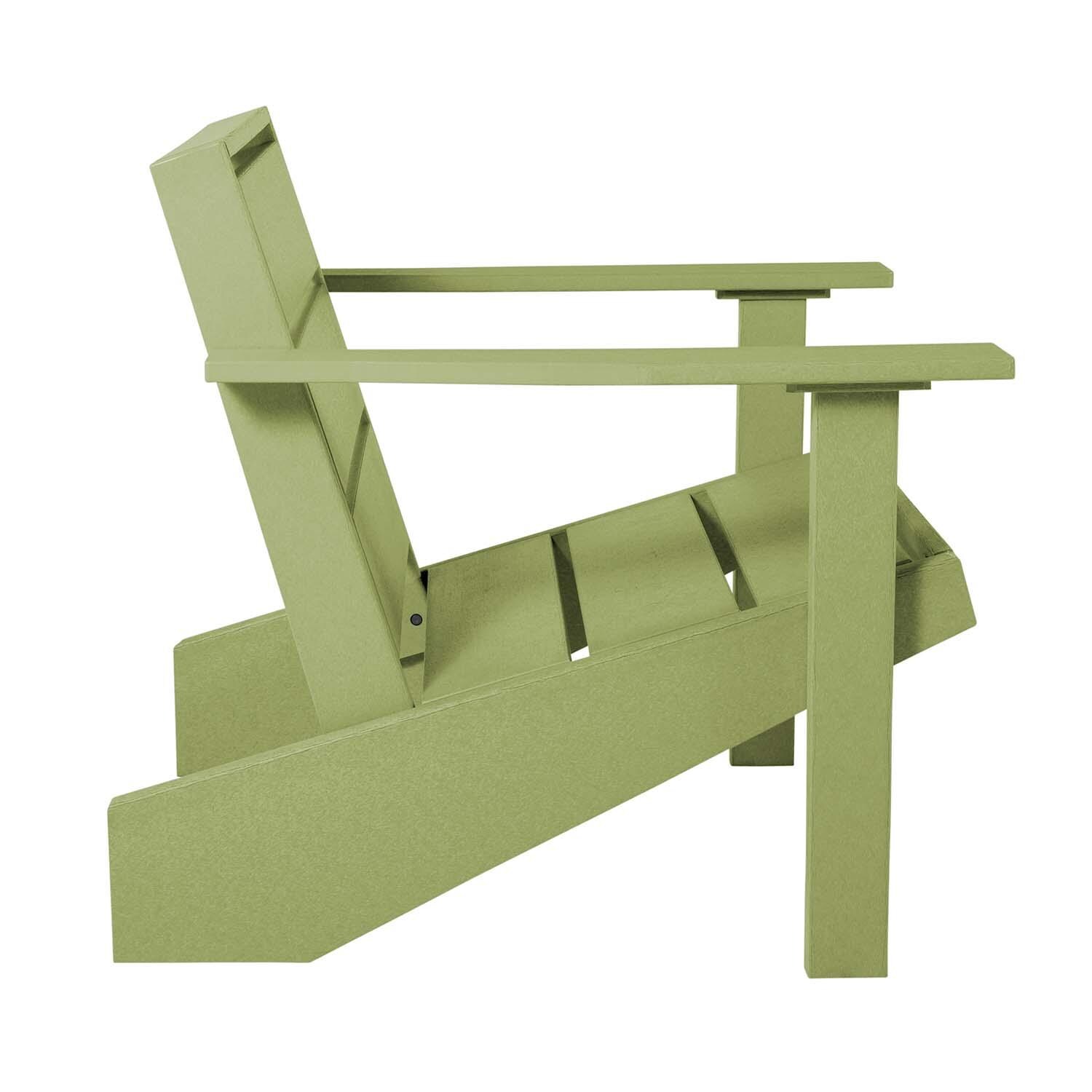 Hazel Cove Recycled Plastic Adirondack Chair in Palm Green by Lakeview Outdoor Designs - Side View - White Background thumbnail