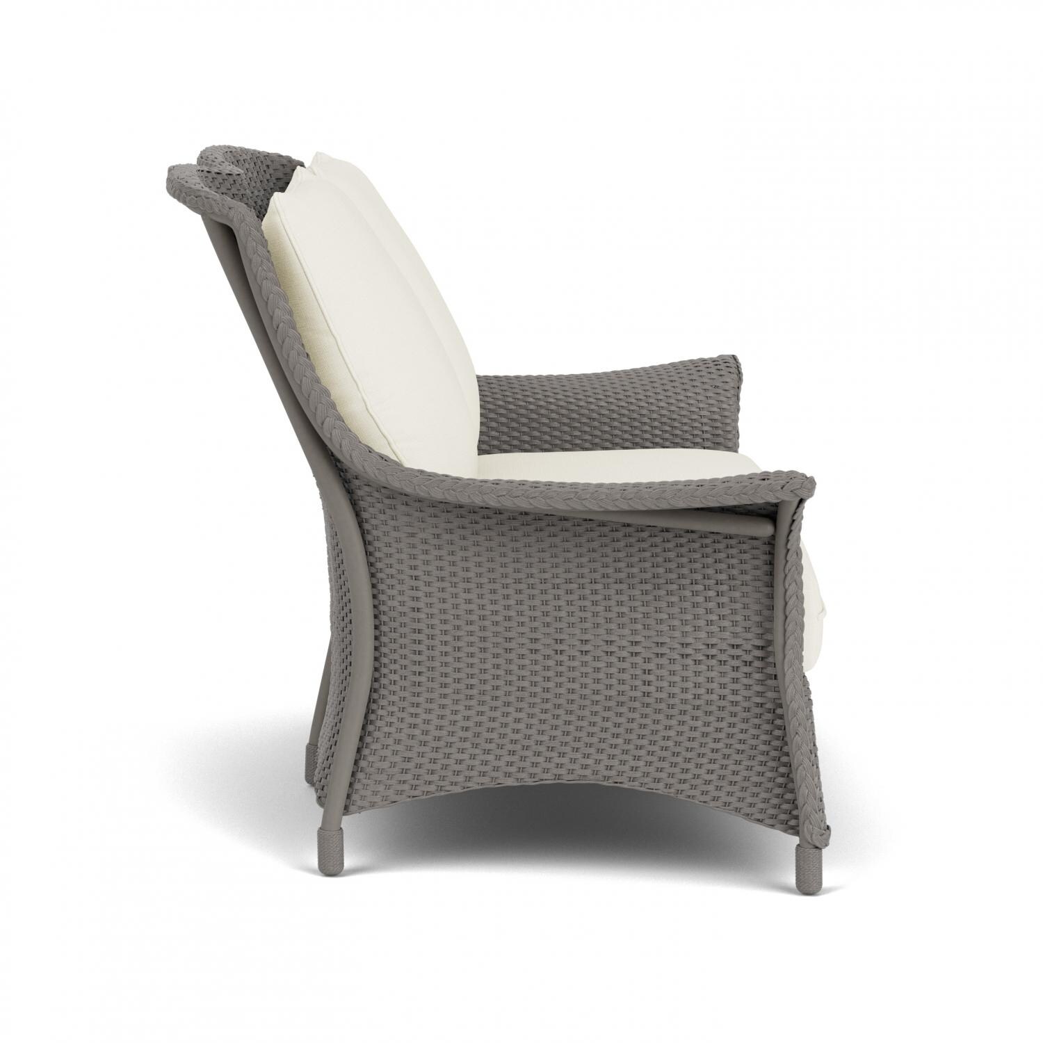 Lloyd Flanders Mandalay Loveseat in Pewter Finish with Sailcloth Salt fabric - Side thumbnail