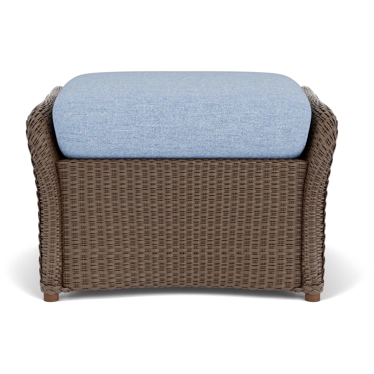 Weekend Retreat Lloyd Loom Ottoman in Bark/Demo Skyway by Lloyd Flanders