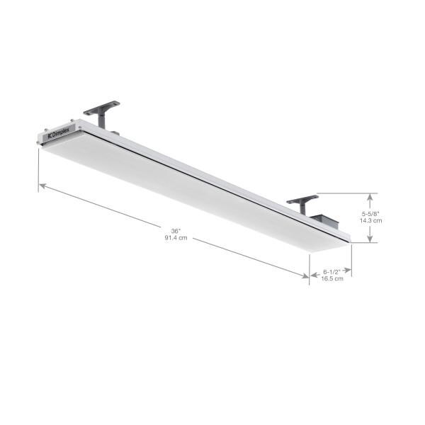 Dimplex X-DLW1500W12 DLW Series Radiant Heater - 120V - 1500W - White - Dimensions thumbnail