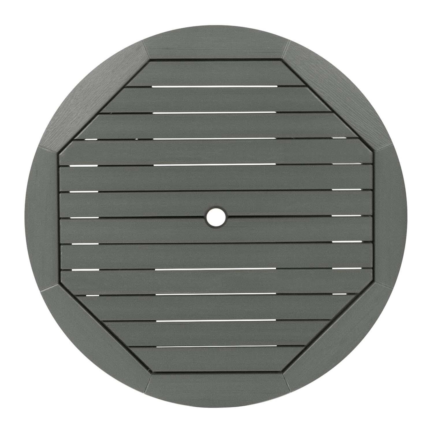 Elm Pointe 3 Pc Recycled Plastic Round Dining Set in Coastal Teak By Lakeview Outdoor Designs - Table Top - Detail thumbnail