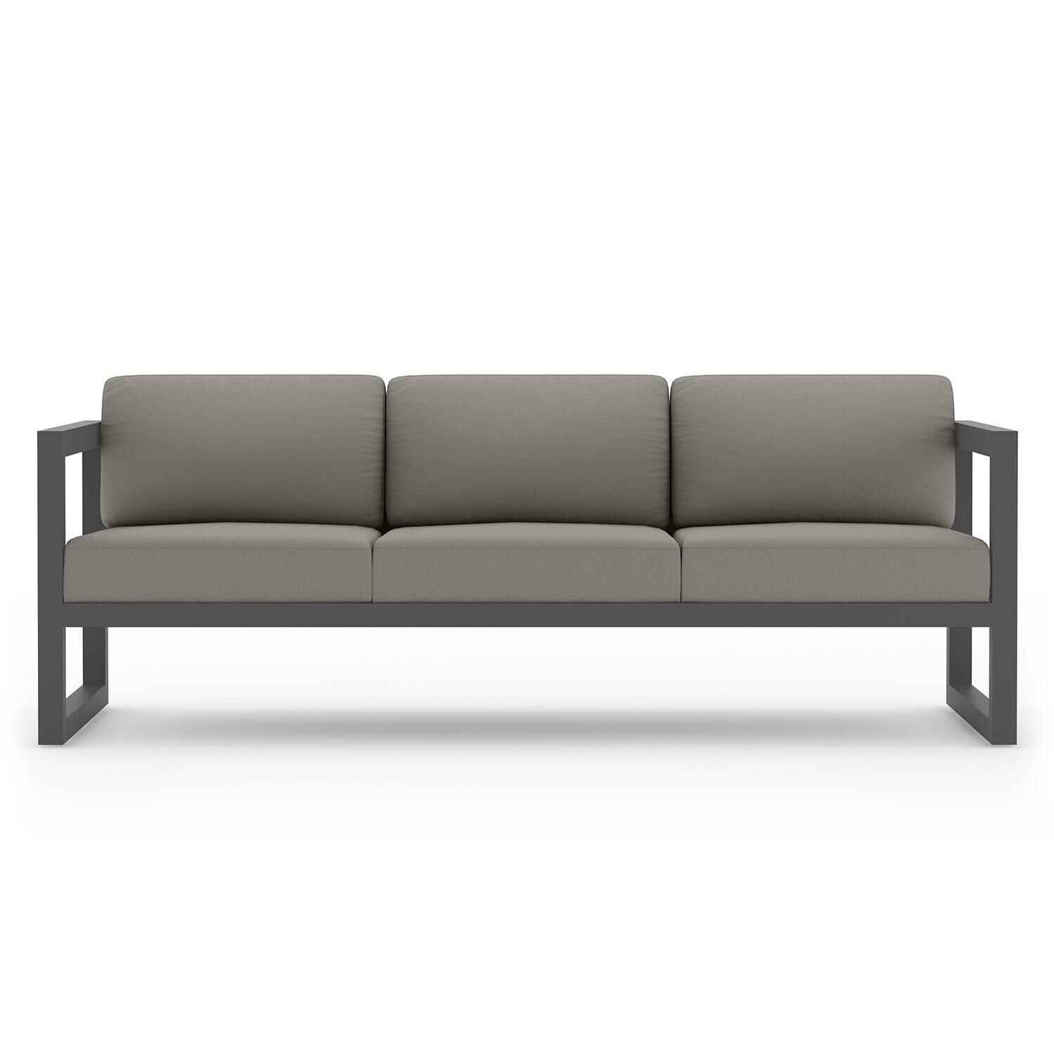 Misty Cove 5 Piece Seating Set in Slate w/Portal Coffee Table & Canvas Charcoal Cushions by Lakeview - Sofa - White Background thumbnail