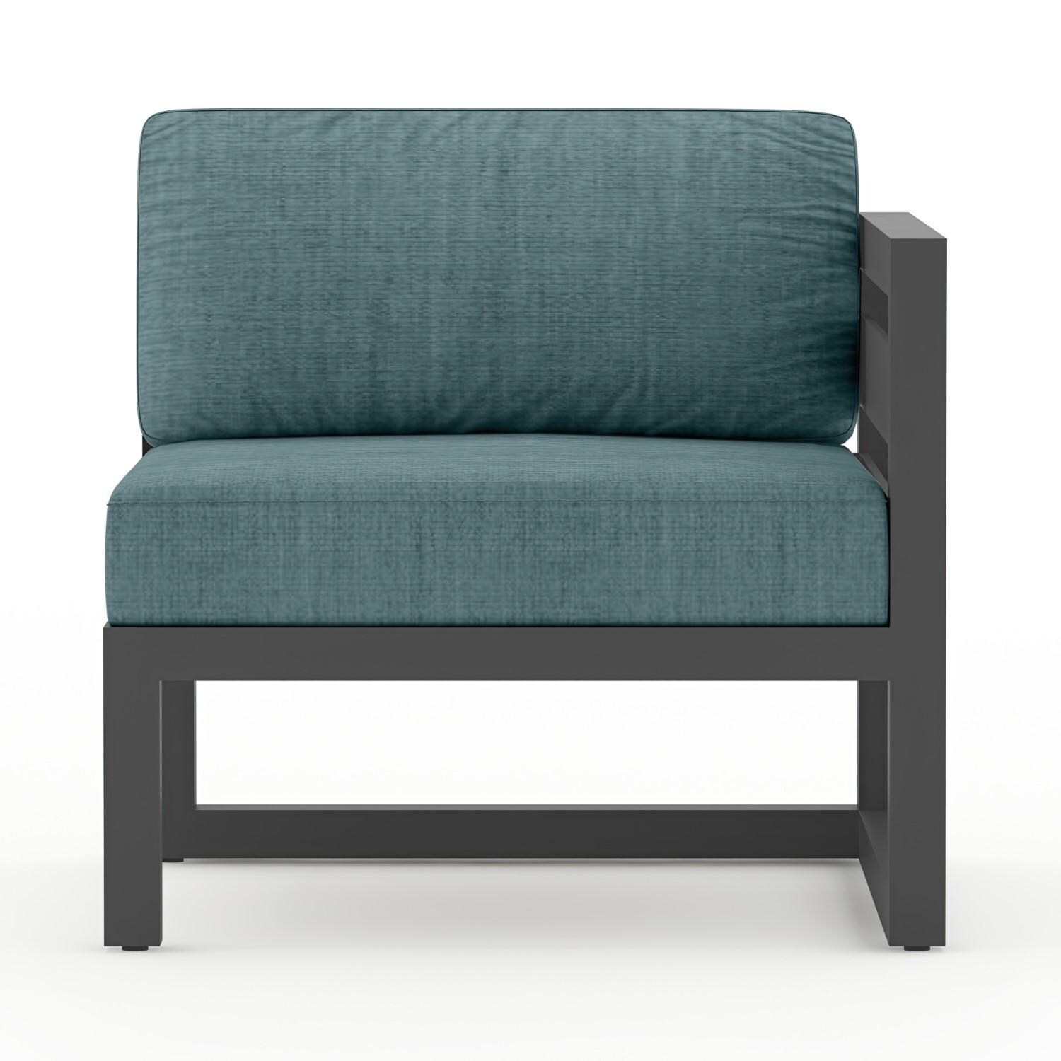 Lakeview MSTYCV-SL-SET212-CL Misty Cove 7 Pc Aluminum Sectional Set in Slate w/Chat Table & Cast Lagoon Cushions by Lakeview Outdoor Designs - Right Section - White Background thumbnail