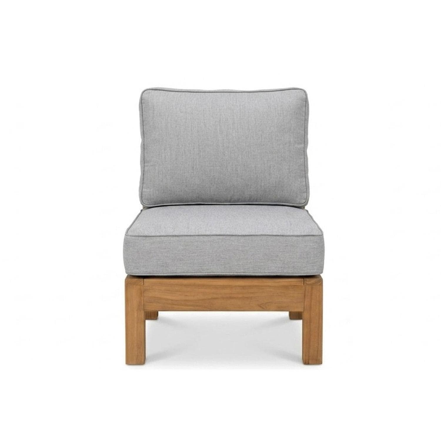 Miami Teak Armless Chair Insert w/ Sunbrella Cushions in Canvas Granite by Royal Teak Collection