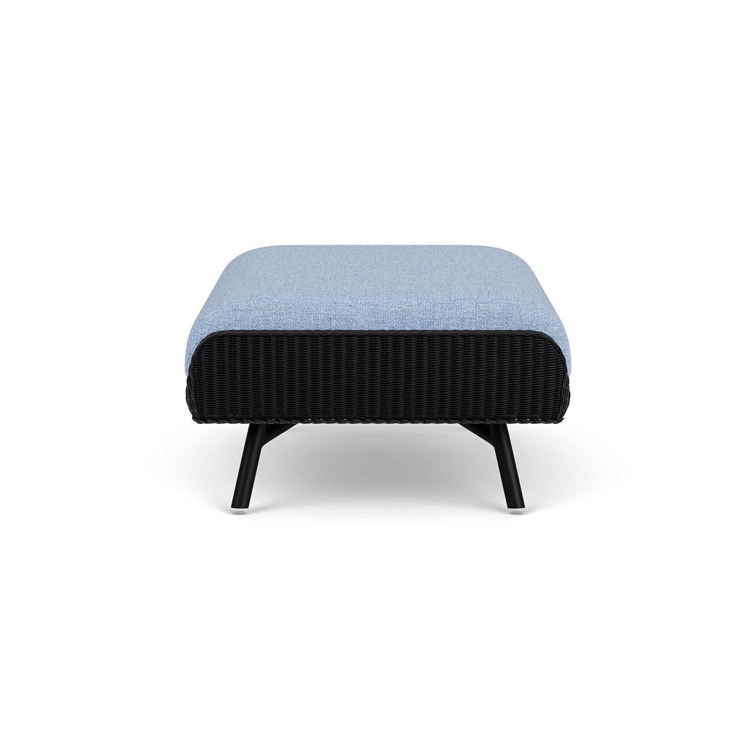 Lloyd Flanders Essence Ottoman W/Demo Skyway Fabric - Ebony Finish - Side thumbnail