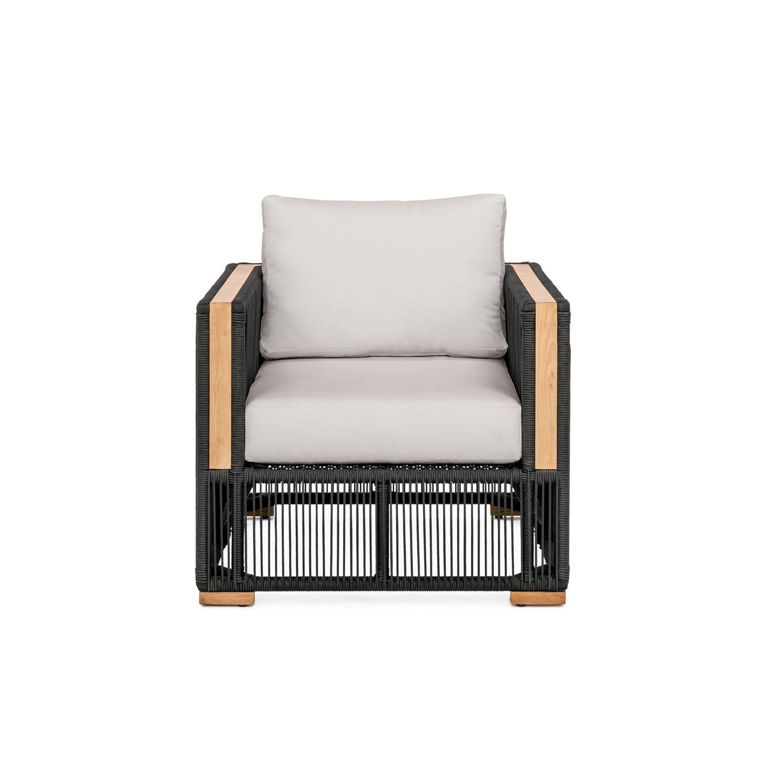 Pelican View Woven Rope Club Chair in Black/Silver by Lakeview Outdoor Designs