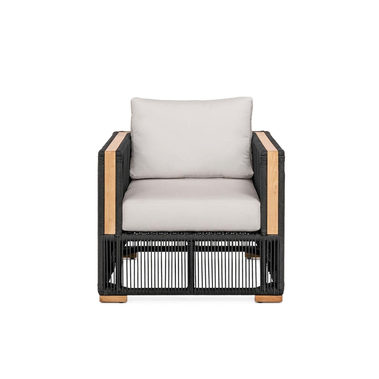 Pelican View Woven Rope Club Chair in Silver by Lakeview Outdoor Designs - White Background thumbnail