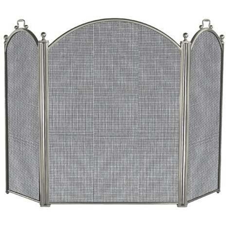 UniFlame 52 Inch Satin Pewter Three Panel Fireplace Screen