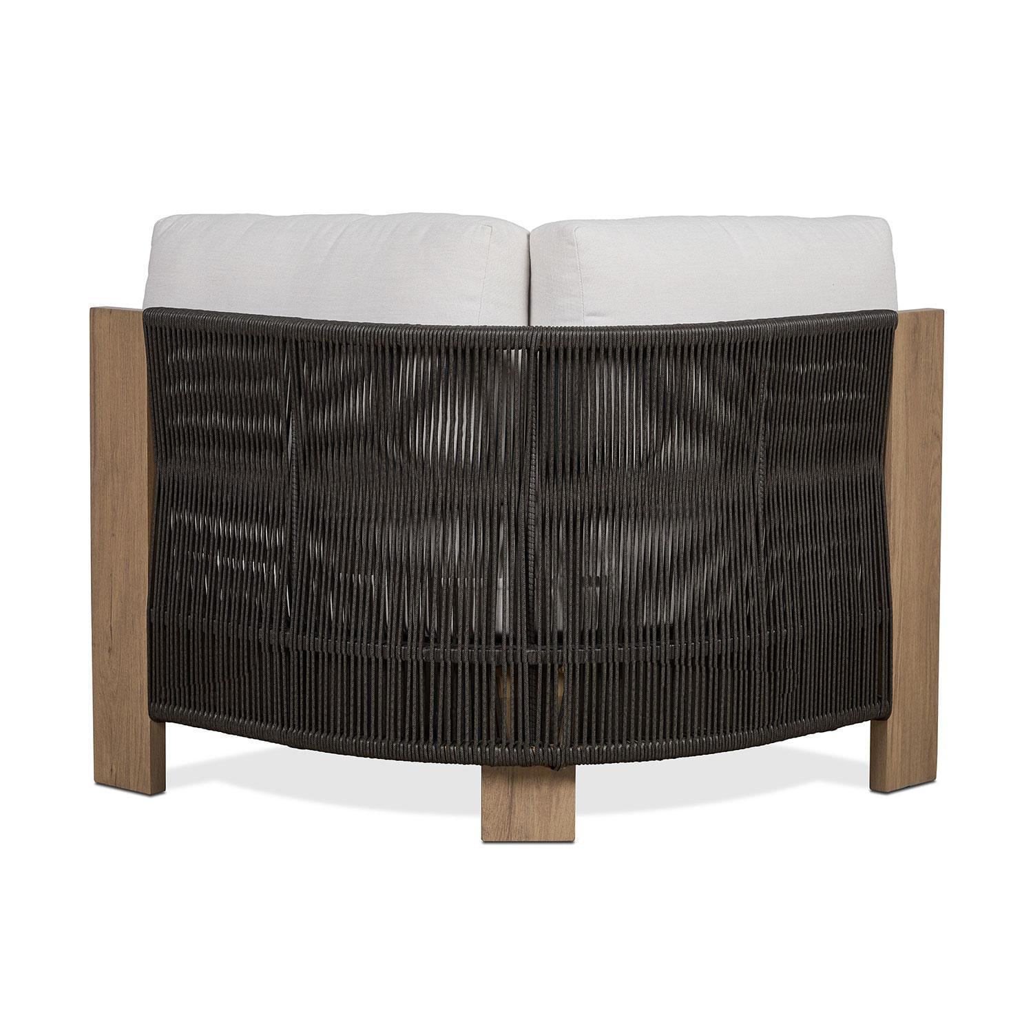 Heritage 33 Inch Corner Outdoor Chair in Beechwood W/ Sunbrella Cushions by Lakeview Outdoor Designs - Rear View - White Background thumbnail