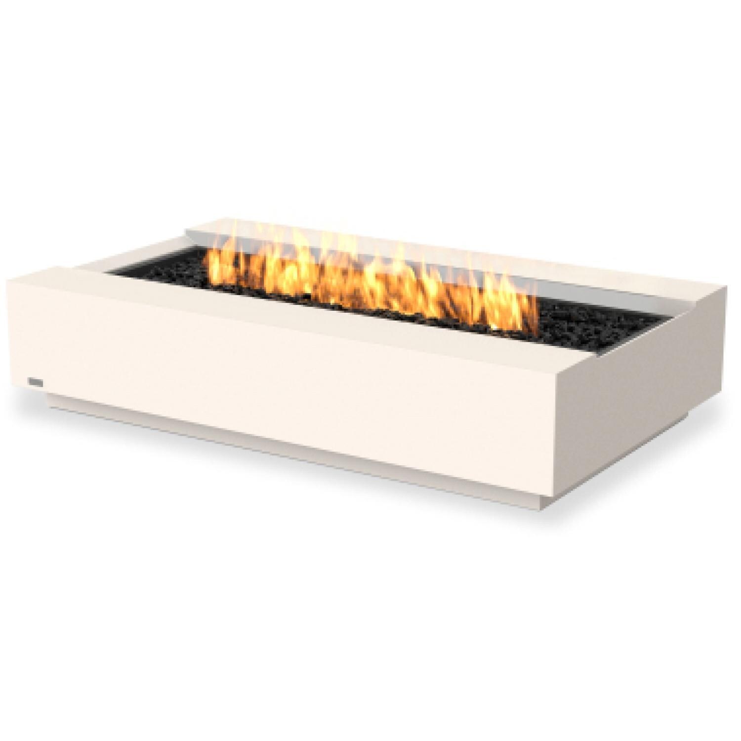 EcoSmart Fire ESF.O.CMO.50.BO.G Cosmo 50 Inch Stainless Steel Burner Rectangle Concrete Gas Pit Table in Bone - On the Patio - Lifestyle thumbnail