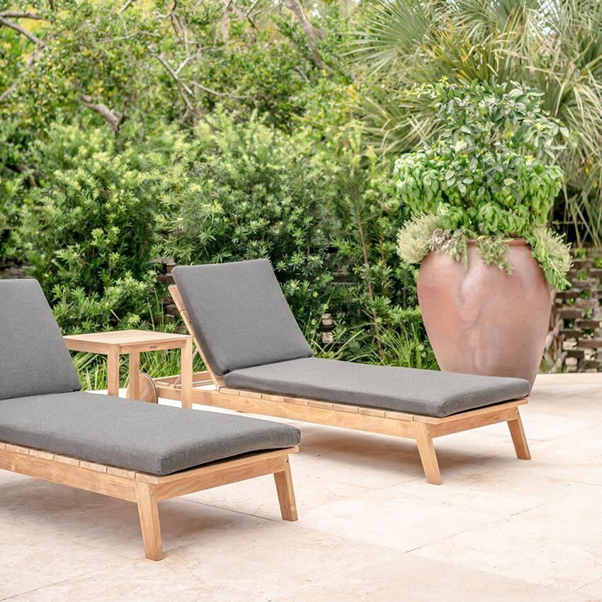 Teak + Table Capri Chaise Lounge in Natural - Chaises Lounged - Lifestyle thumbnail