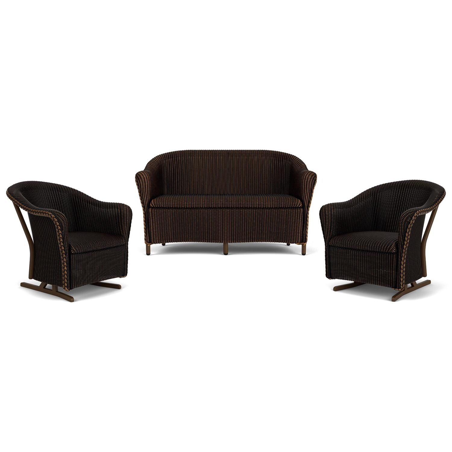 Lloyd Flanders Reflections 3-Piece Seating Set W/ Spring Rockers in Mink Finish thumbnail