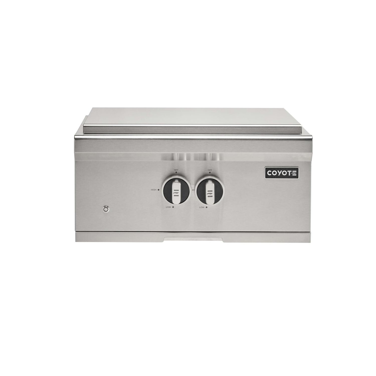 Coyote Outdoor Living C3PBNG 24 Inch Built-In Natural Gas Power Burner - Lid On - White Background thumbnail