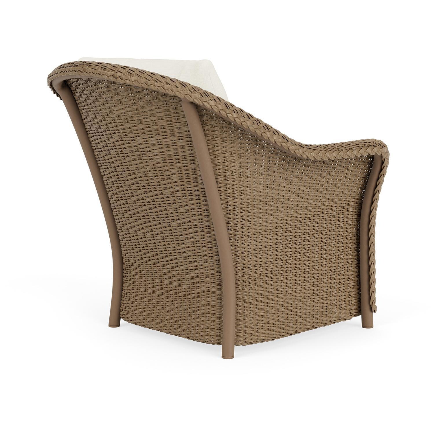 Lloyd Flanders Weekend Retreat Lounge Chair in Fawn Finish W/ Sailcloth Salt Fabric - Back Right thumbnail