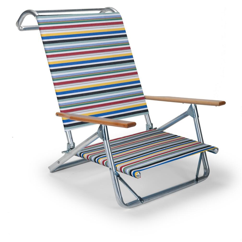 Original Mini-Sun Folding Aluminum Beach Chair By Telescope Casual - Classic Stripe thumbnail