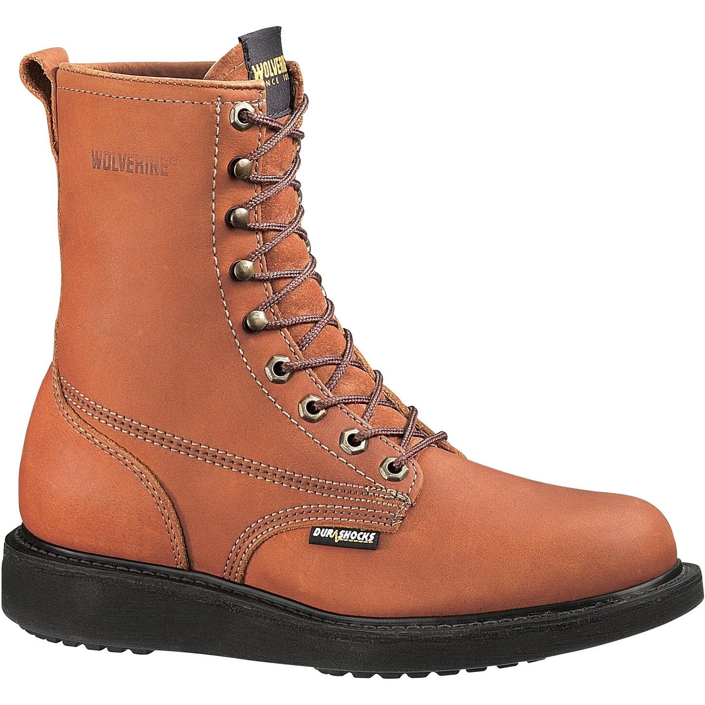 Wolverine Mens Durashocks 8 Inch Wedge Heel Steel Toe Work Boots