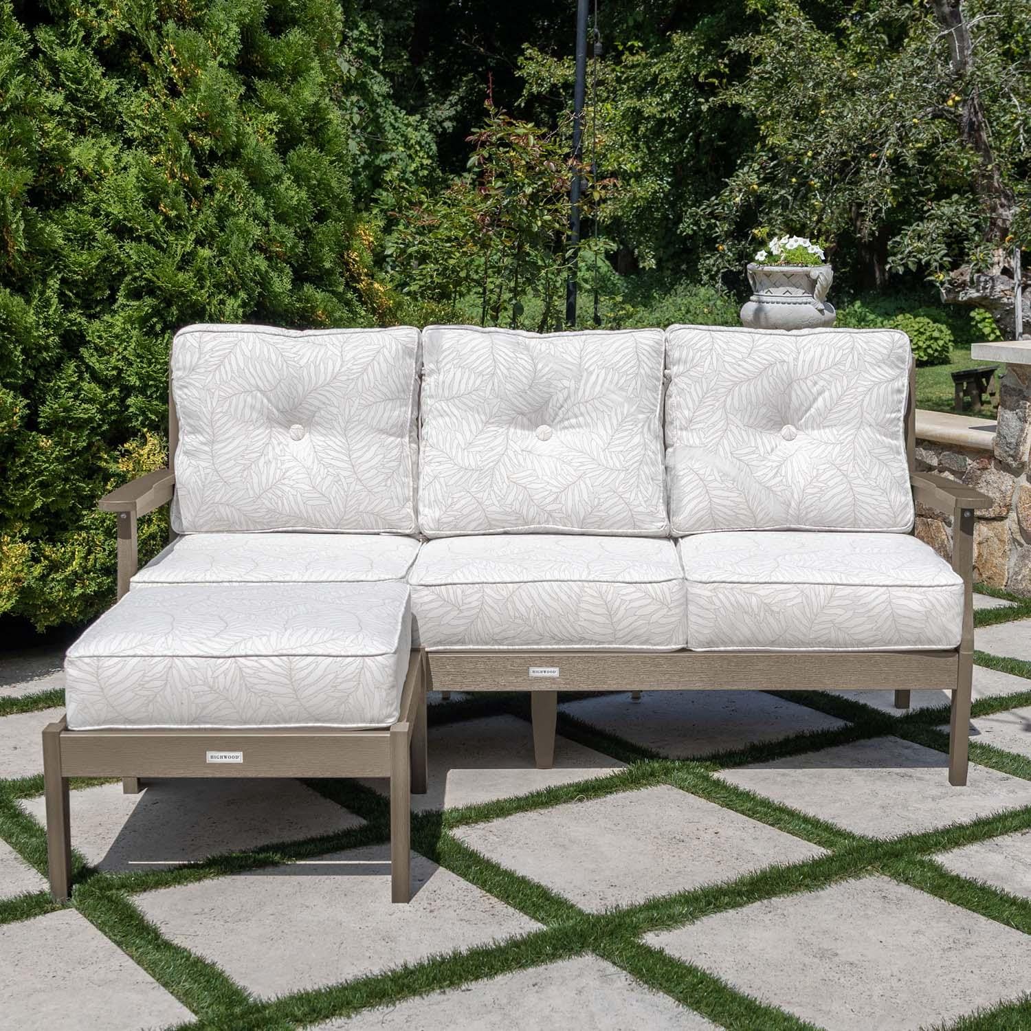 Blushing Bay 2 Pc Recycled Plastic Seating Set in Lively Parchment/Woodland Brown by Lakeview Outdoor Designs