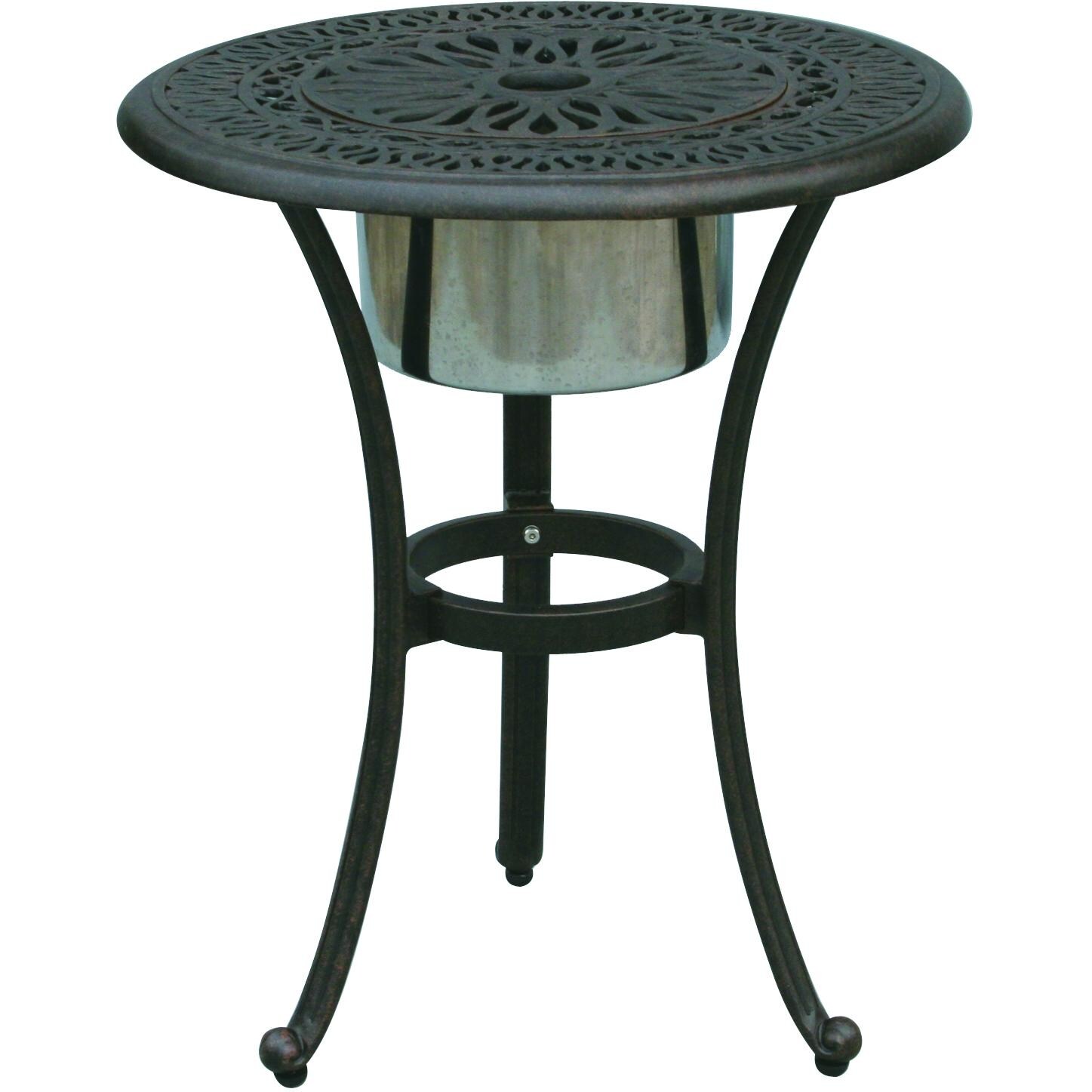 Darlee Elisabeth Patio End Table With Ice Bucket Insert - Antique Bronze thumbnail