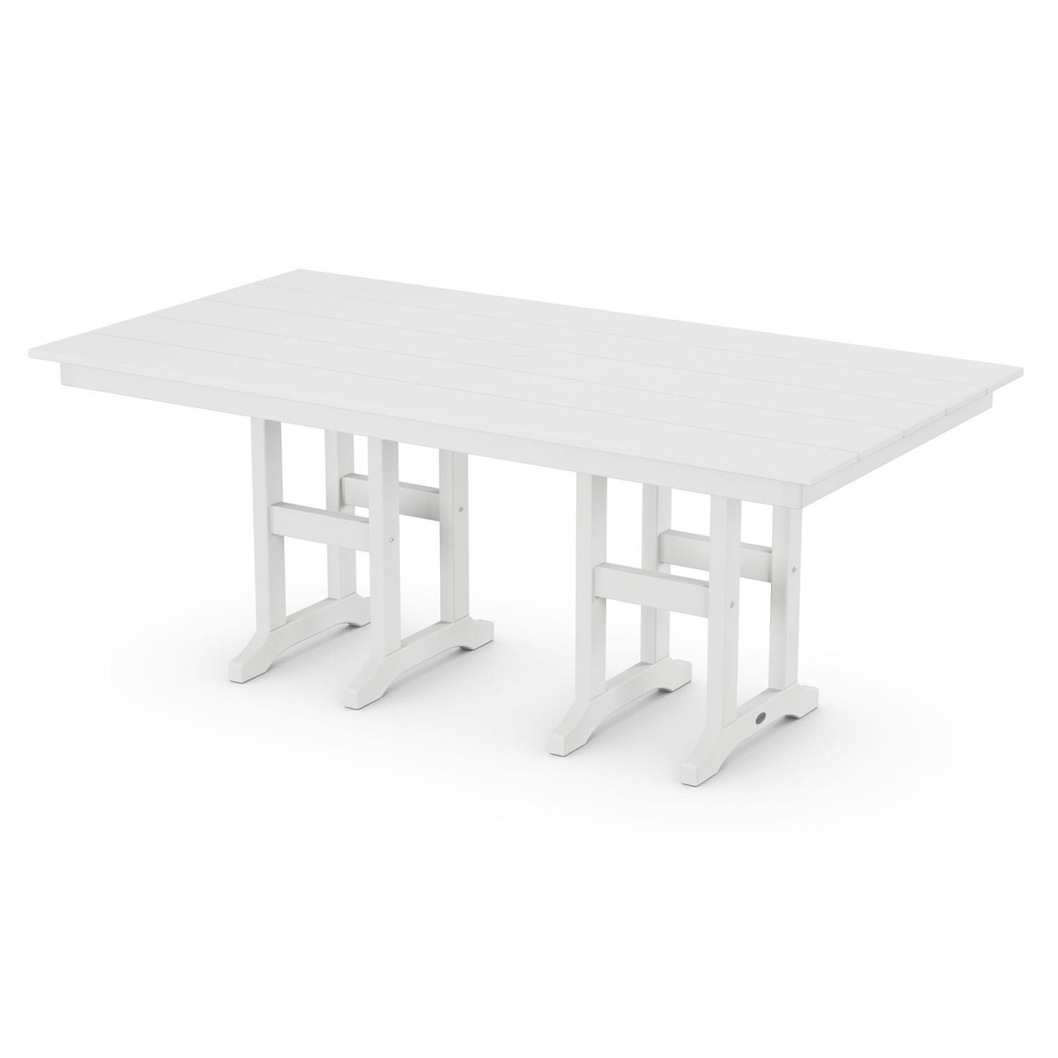 POLYWOOD 37 X 72-Inch Farmhouse Dining Table - White thumbnail