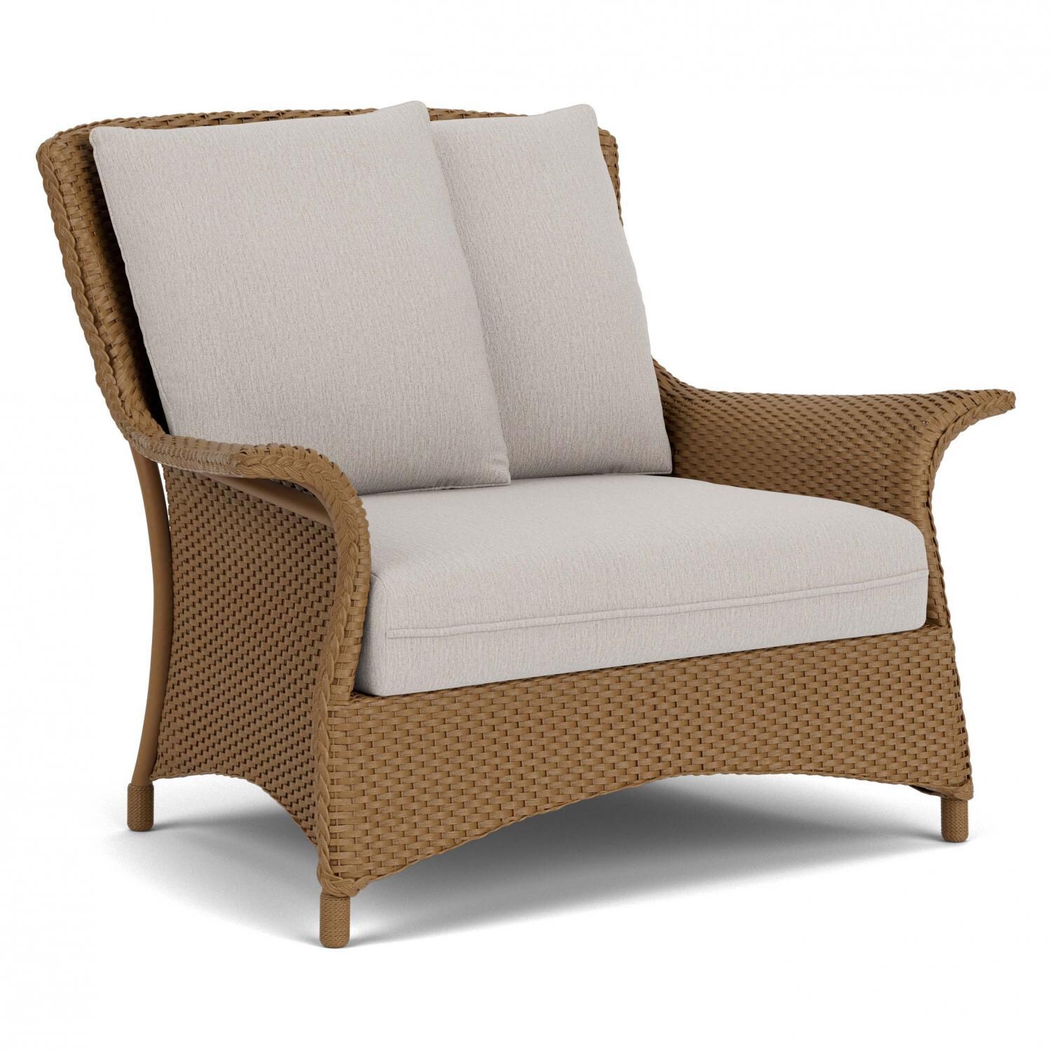 Lloyd Flanders Mandalay Chair and a Half in Hickory Finish with Remy Cloud Fabric - Angled thumbnail