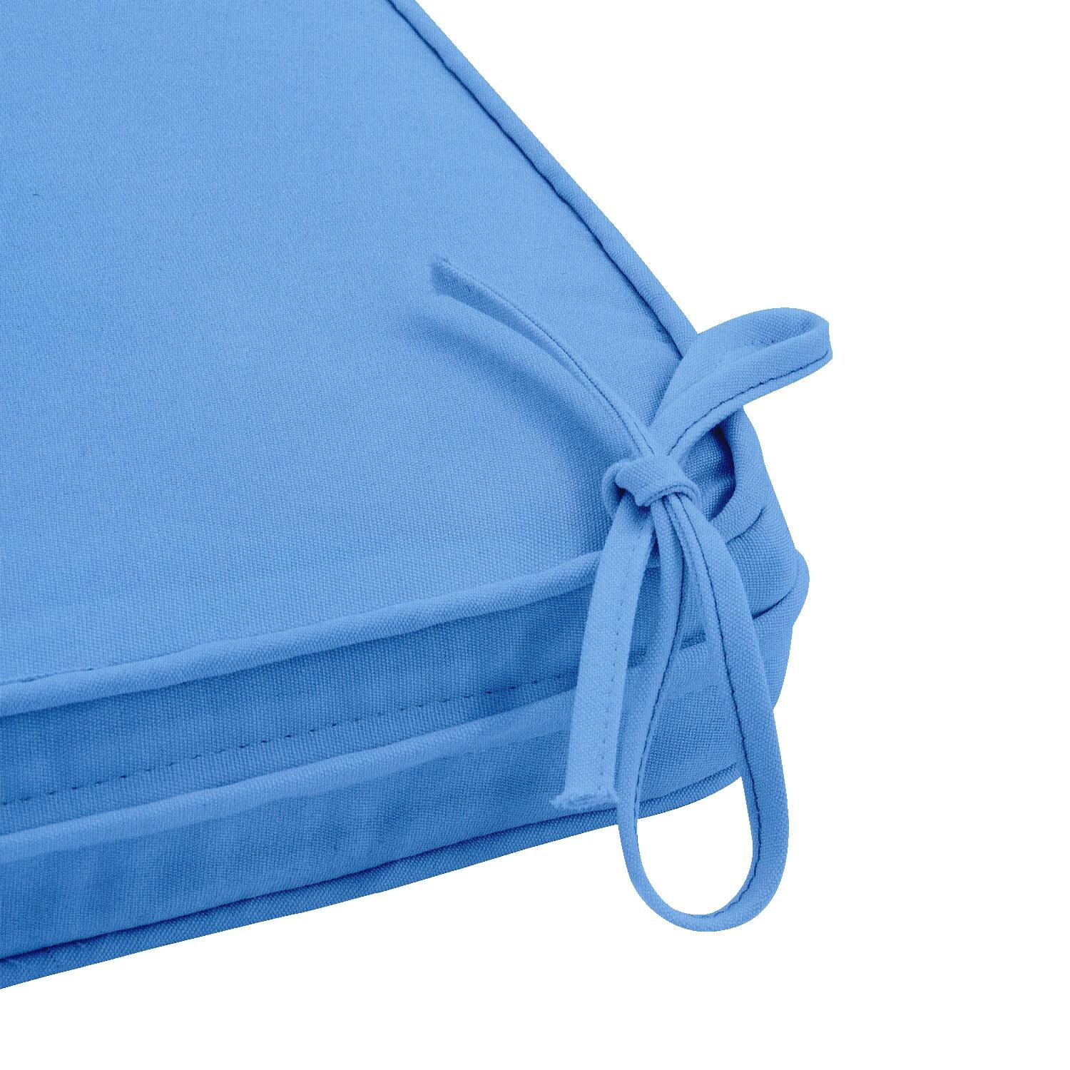 Sunbrella Canvas Capri Medium Outdoor Replacement Bench Cushion W/ Piping By UltimatePatio.com - Tie Detail thumbnail