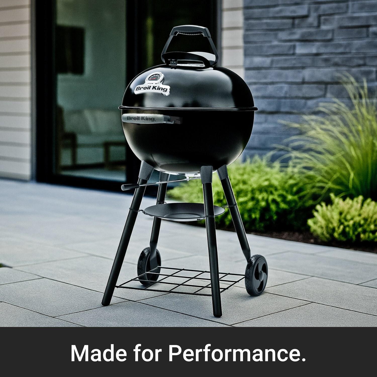 Broil King 400010 Kettle 18 1/2-in Charcoal Grill - Black - Backyard Setting - Lifestyle thumbnail