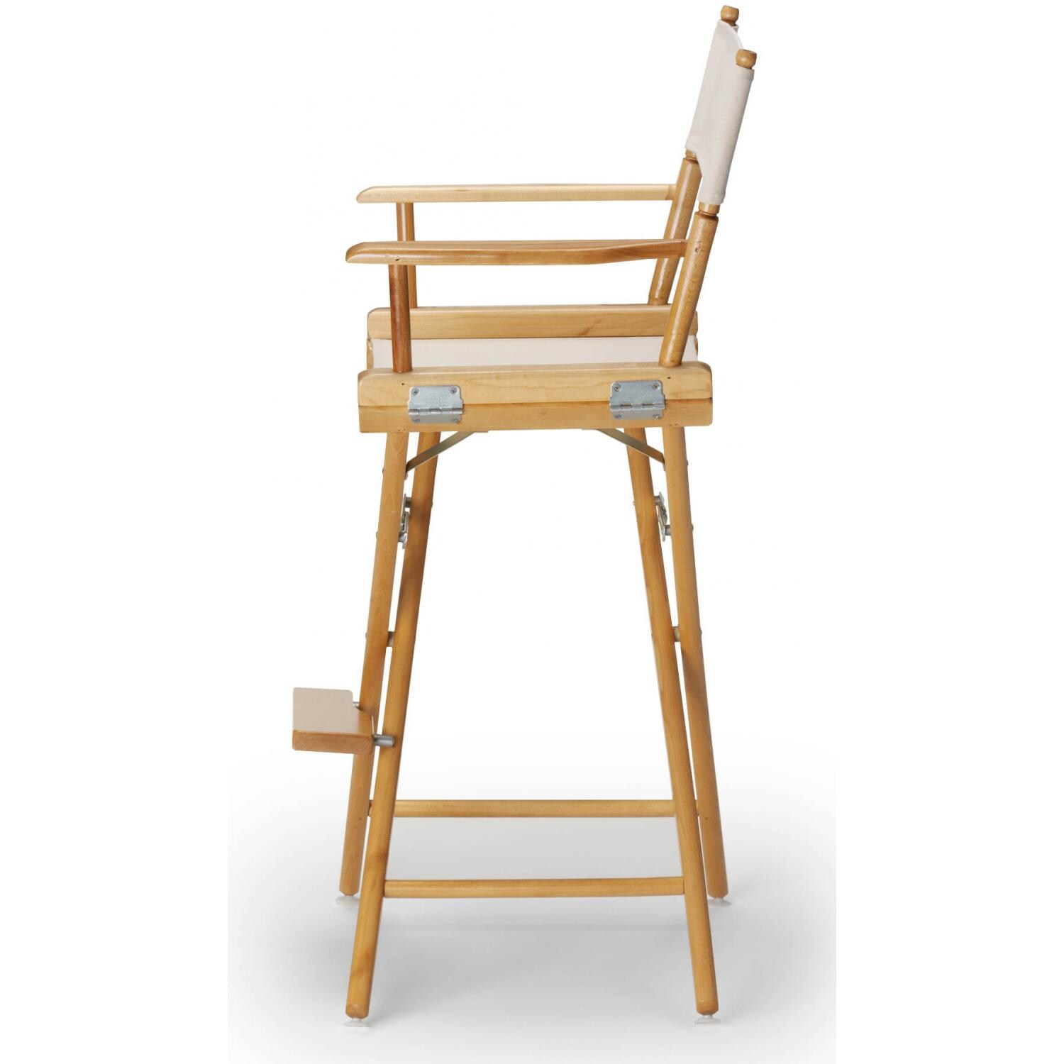 World Famous Bar Height Director Chair By Telescope Casual - Side View (Shown in White With Varnish Finish) thumbnail