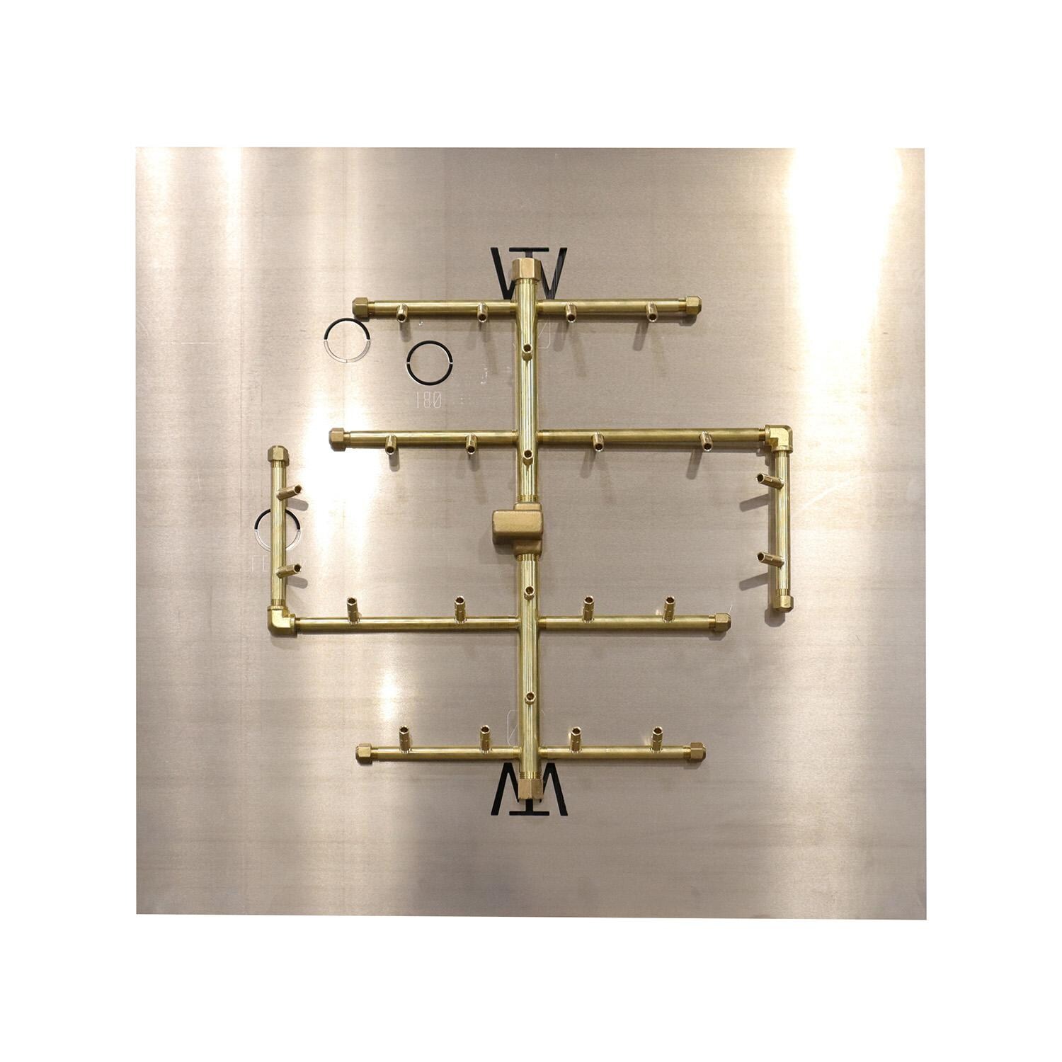 Warming Trends U240ALPL30S 21 X 20 Inch CROSSFIRE Brass Burner w/ 30 Square Plate - Burner - White Background thumbnail