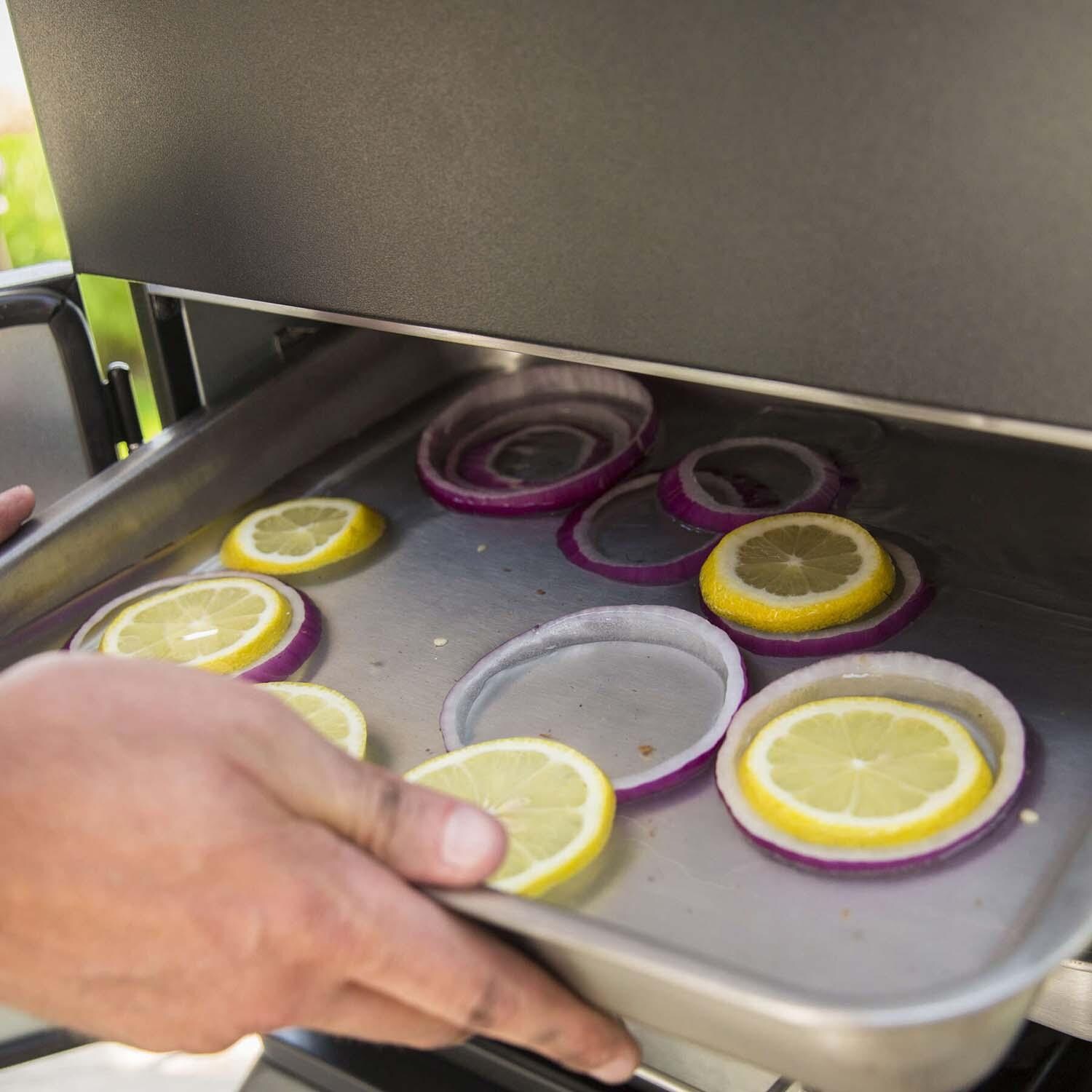 Broil King 28-Inch Smoke Vertical Propane Gas Smoker - Black - Onions and Lemons - Lifestyle thumbnail