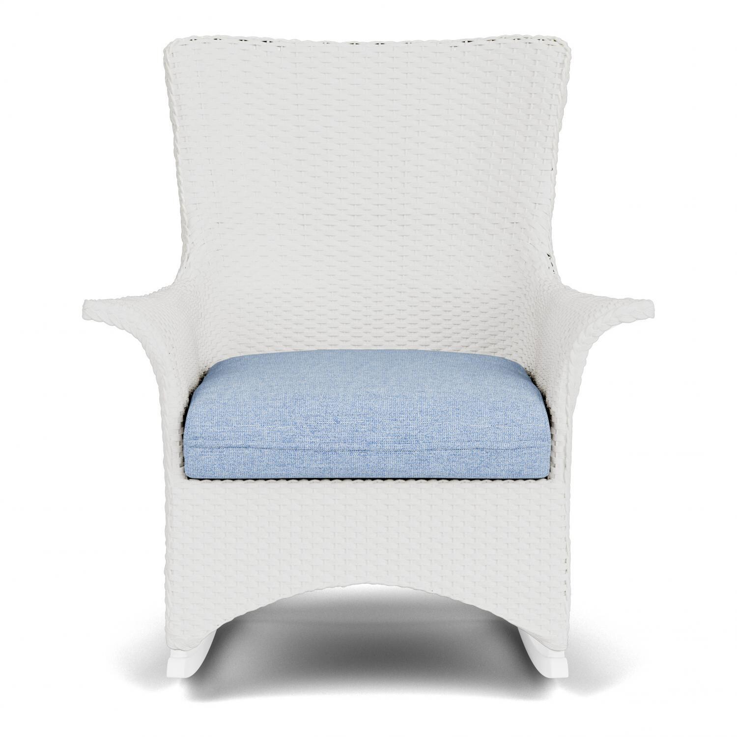 Mandalay Lloyd Loom Rocking Chair in Matte White/Demo Skyway by Lloyd Flanders