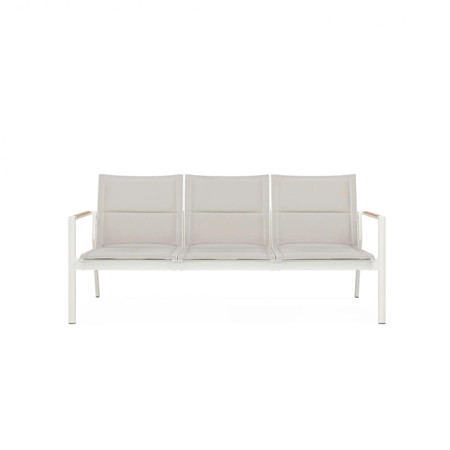 Barbados 71 Inch Stacking Sofa in Pearl By Teak + Table