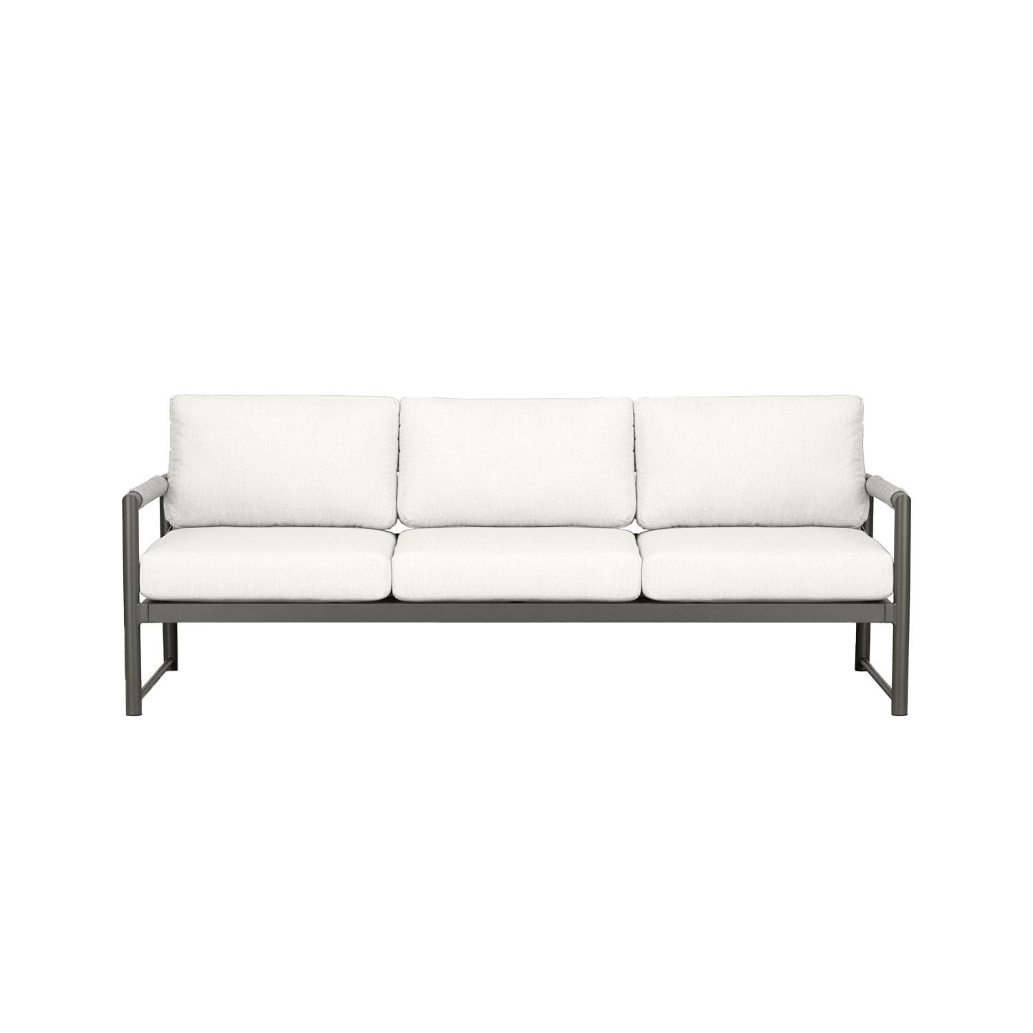 Avenue Bay 3 Person Aluminum Sofa in Slate/Canvas Natural by Lakeview Outdoor Designs