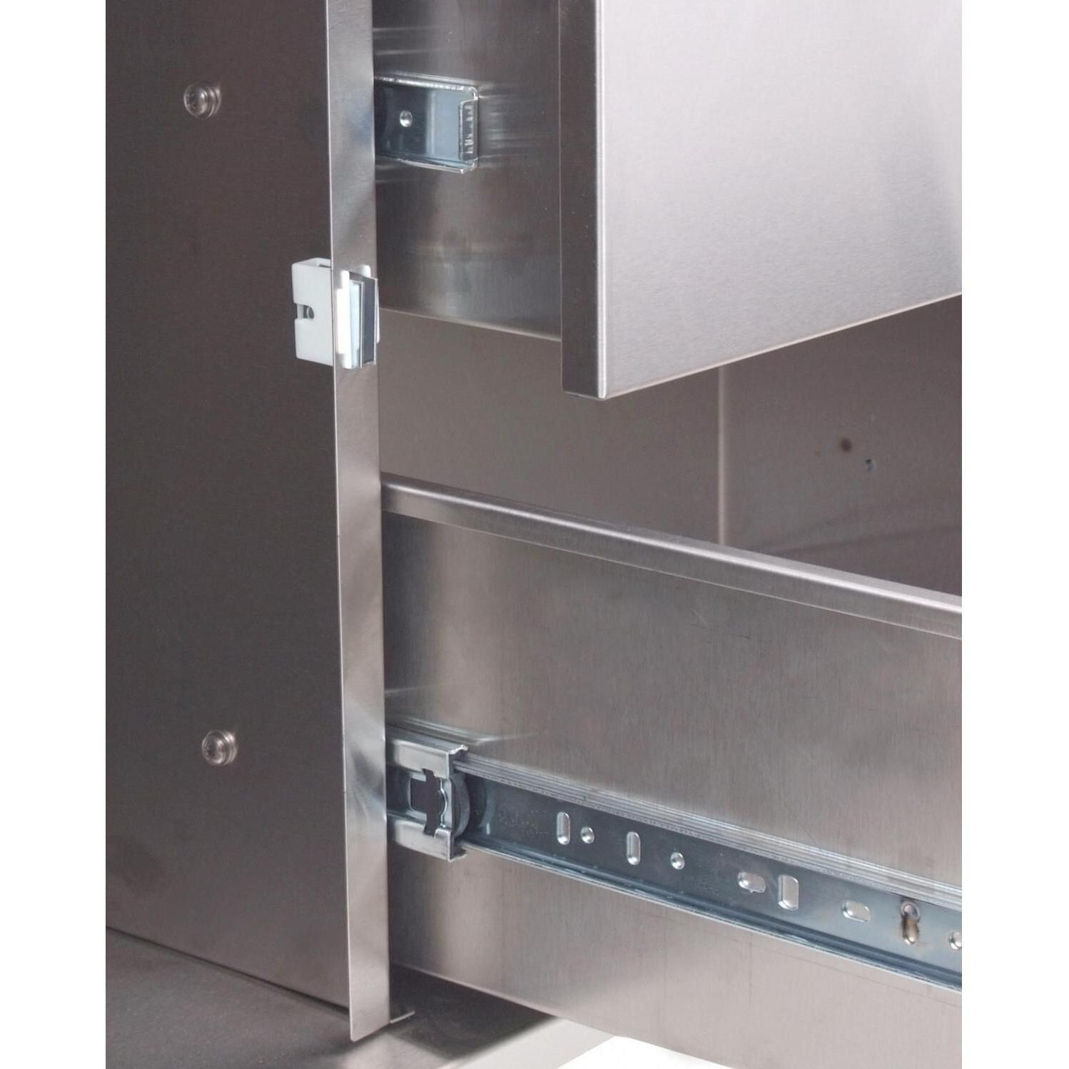 Commercial Grade Drawer Glides on Stainless Steel Cart for Grill Dome Large thumbnail