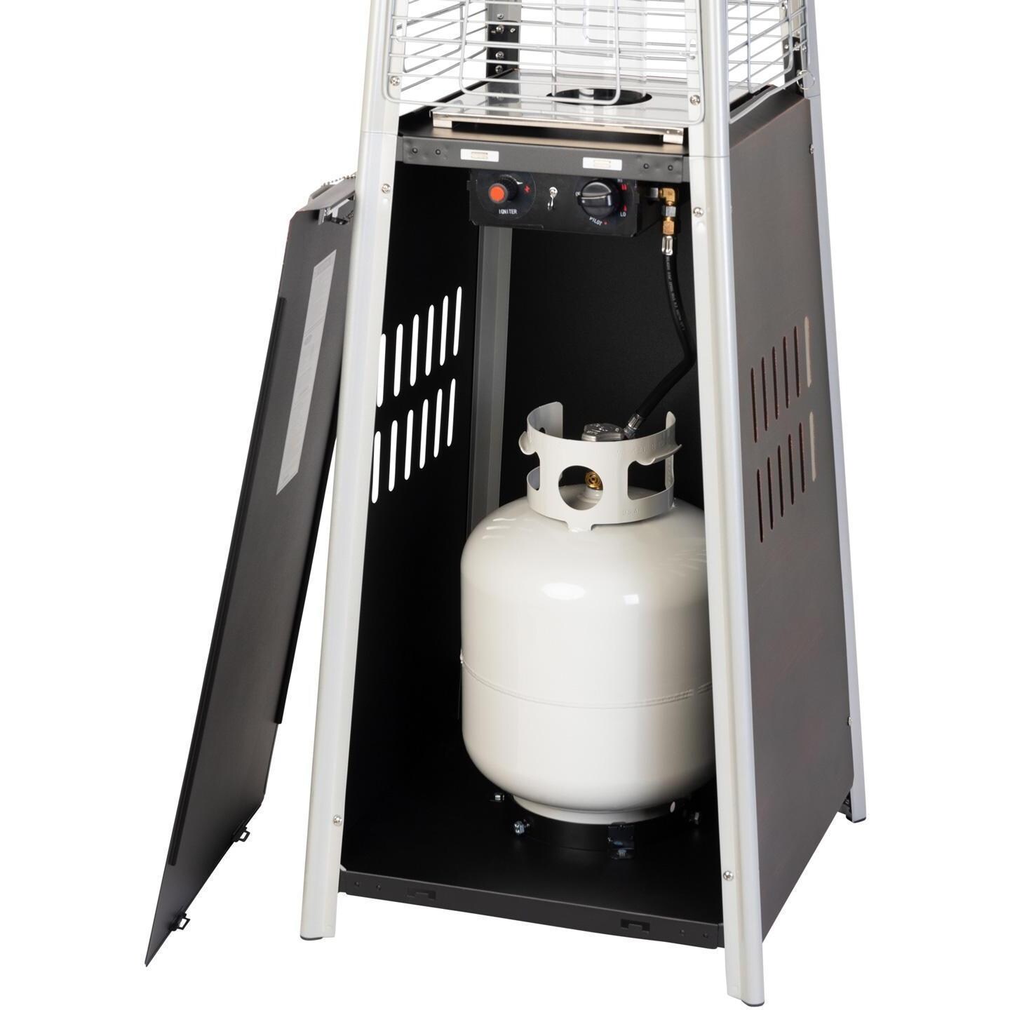 Ultimate Patio Propane Pyramid Flame Patio Heater - Brushed Bronze - Tank Housing W/ Tank (Tank Sold Separately) - White Background thumbnail
